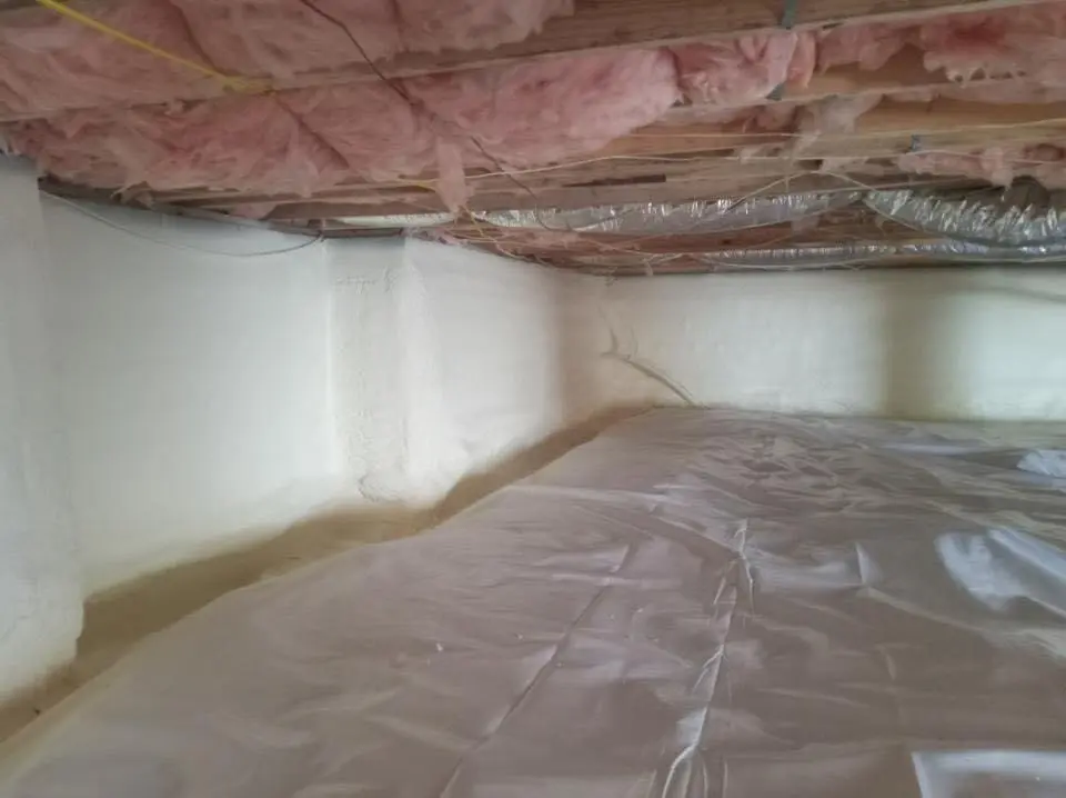 Crawl space encapsulation with closed-cell spray foam for Roof Leak Repair in Covina